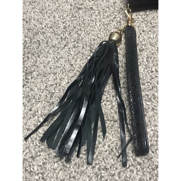 Miss Mak Purse Clutch Wristlet Leopard Lock And Key w/Tassel & Gold Accents - Picture 4 of 7